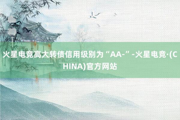 火星电竞高大转债信用级别为“AA-”-火星电竞·(CHINA)官方网站