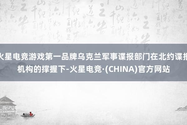 火星电竞游戏第一品牌乌克兰军事谍报部门在北约谍报机构的撑握下-火星电竞·(CHINA)官方网站