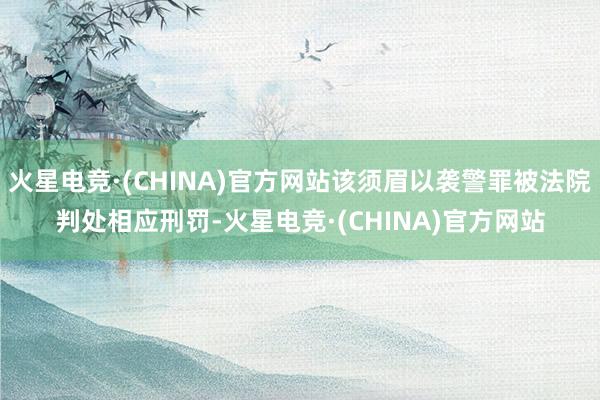 火星电竞·(CHINA)官方网站该须眉以袭警罪被法院判处相应刑罚-火星电竞·(CHINA)官方网站