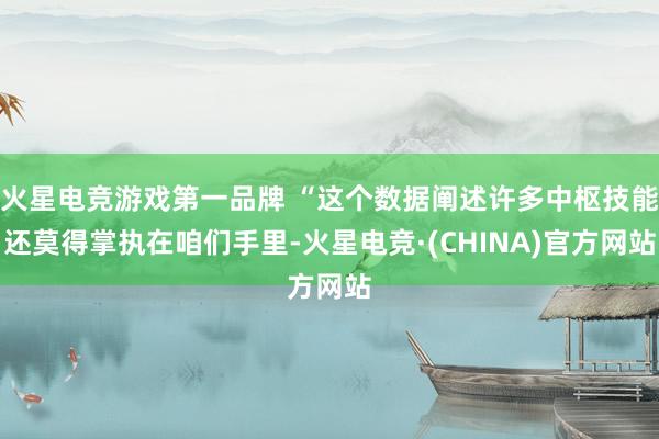 火星电竞游戏第一品牌 “这个数据阐述许多中枢技能还莫得掌执在咱们手里-火星电竞·(CHINA)官方网站
