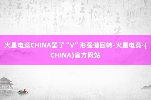 火星电竞CHINA罢了“V”形强健回转-火星电竞·(CHINA)官方网站