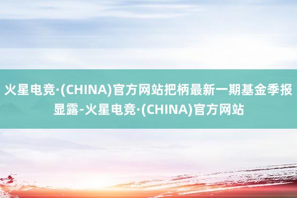 火星电竞·(CHINA)官方网站把柄最新一期基金季报显露-火星电竞·(CHINA)官方网站