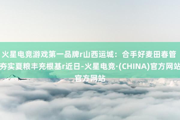 火星电竞游戏第一品牌r山西运城:合手好麦田春管 夯实夏粮丰充根基r近日-火星电竞·(CHINA)官方网站