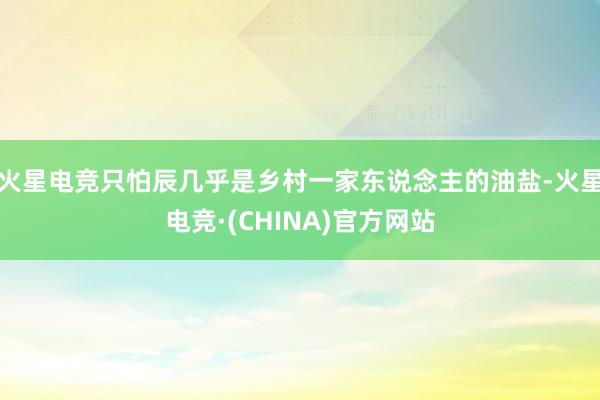 火星电竞只怕辰几乎是乡村一家东说念主的油盐-火星电竞·(CHINA)官方网站